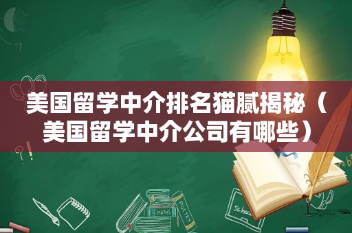 美国留学中介排名猫腻揭秘（美国留学中介公司有哪些）