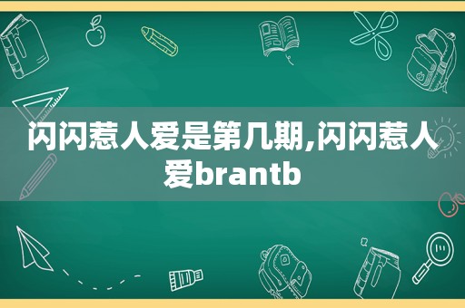 闪闪惹人爱是第几期,闪闪惹人爱brantb