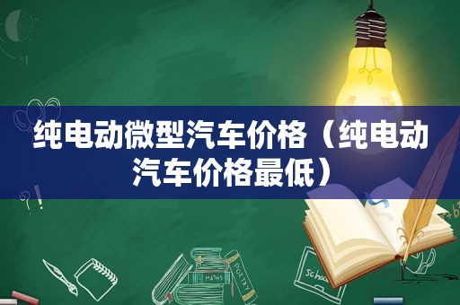 纯电动微型汽车价格（纯电动汽车价格最低）