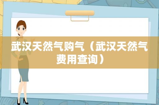 武汉天然气购气（武汉天然气费用查询）