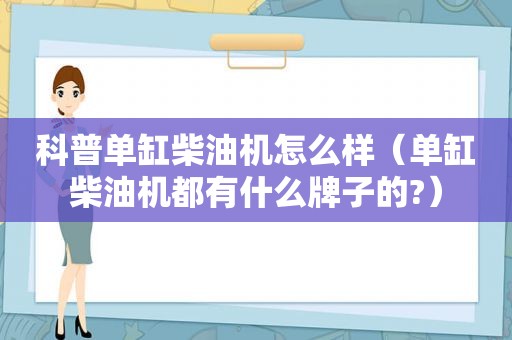 科普单缸柴油机怎么样（单缸柴油机都有什么牌子的?）