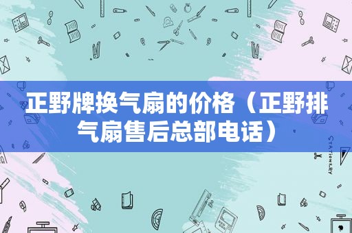 正野牌换气扇的价格（正野排气扇售后总部电话）