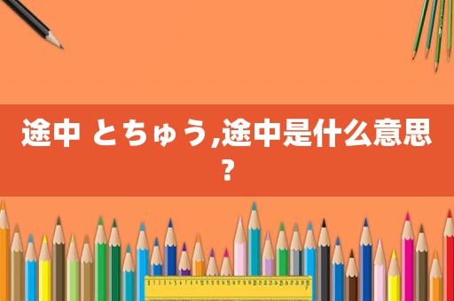 途中 とちゅう,途中是什么意思?