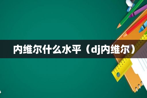 内维尔什么水平（dj内维尔）