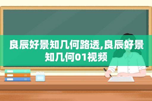 良辰好景知几何路透,良辰好景知几何01视频