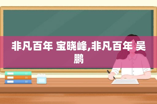 非凡百年 宝晓峰,非凡百年 吴鹏