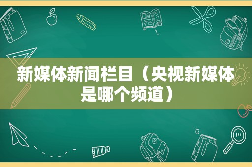 新媒体新闻栏目（央视新媒体是哪个频道）