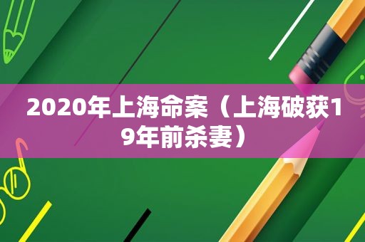 2020年上海命案（上海破获19年前杀妻）