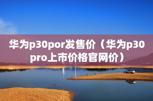 华为p30por发售价（华为p30pro上市价格官网价）