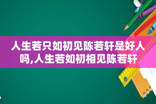 人生若只如初见陈若轩是好人吗,人生若如初相见陈若轩