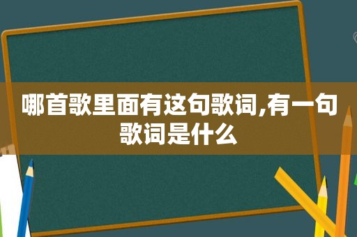 哪首歌里面有这句歌词,有一句歌词是什么