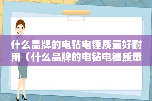 什么品牌的电钻电锤质量好耐用（什么品牌的电钻电锤质量好用）