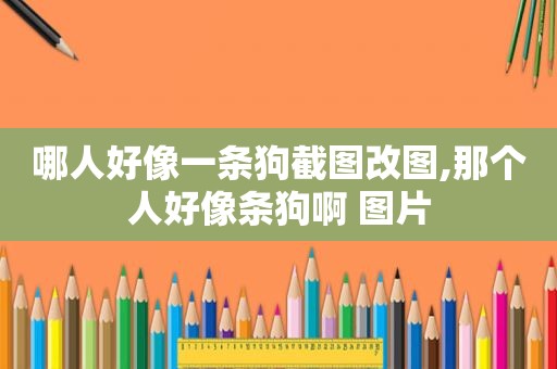 哪人好像一条狗截图改图,那个人好像条狗啊 图片