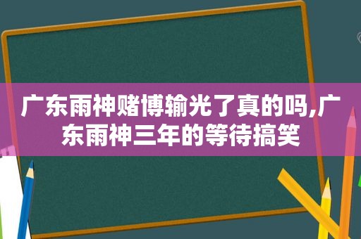 广东雨神 *** 输光了真的吗,广东雨神三年的等待搞笑