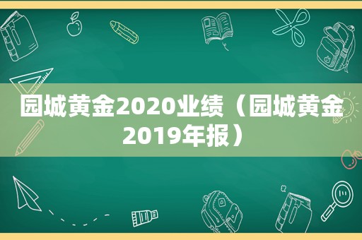 园城黄金2020业绩（园城黄金2019年报）