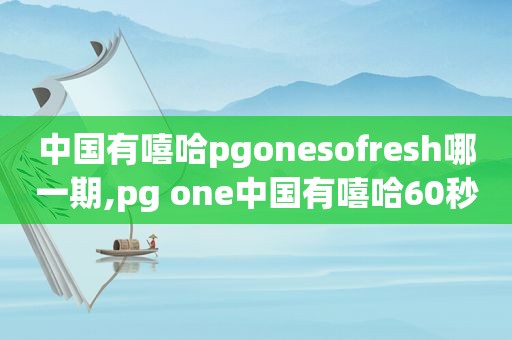 中国有嘻哈pgonesofresh哪一期,pg one中国有嘻哈60秒歌词