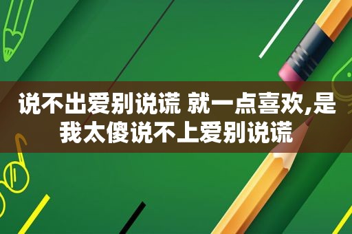 说不出爱别说谎 就一点喜欢,是我太傻说不上爱别说谎