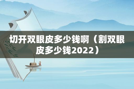 切开双眼皮多少钱啊（割双眼皮多少钱2022）