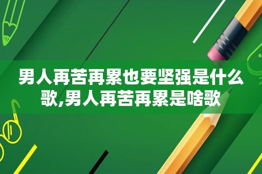 男人再苦再累也要坚强是什么歌,男人再苦再累是啥歌