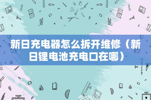 新日充电器怎么拆开维修（新日锂电池充电口在哪）