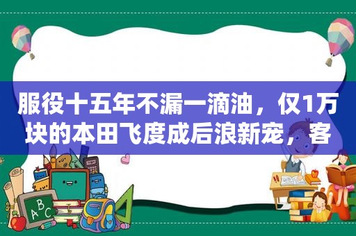 服役十五年不漏一滴油，仅1万块的本田飞度成后浪新宠，客户：值