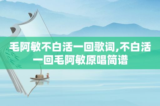 毛阿敏不白活一回歌词,不白活一回毛阿敏原唱简谱