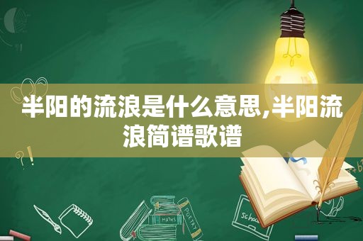 半阳的流浪是什么意思,半阳流浪简谱歌谱