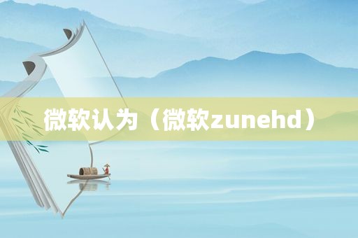 微软认为（微软zunehd）