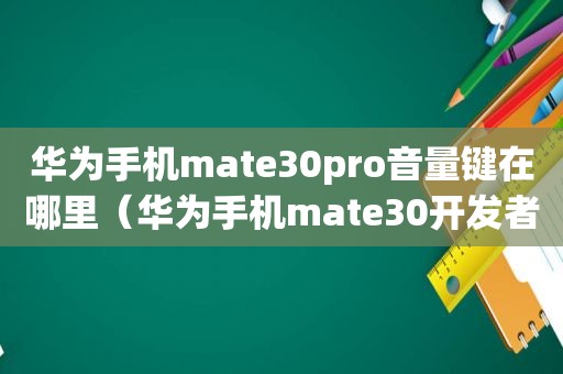 华为手机mate30pro音量键在哪里（华为手机mate30开发者选项在哪里打开）