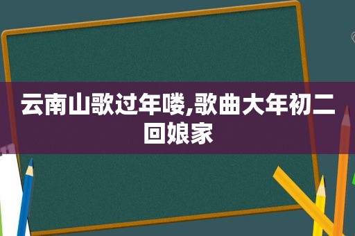 云南山歌过年喽,歌曲大年初二回娘家