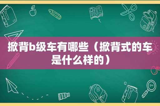 掀背b级车有哪些（掀背式的车是什么样的）