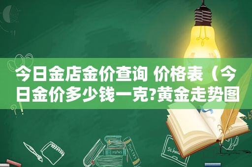 今日金店金价查询 价格表（今日金价多少钱一克?黄金走势图）