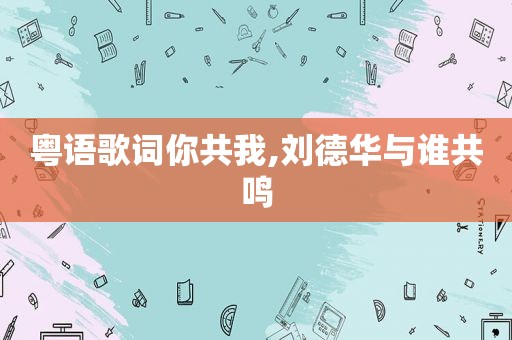 粤语歌词你共我,刘德华与谁共鸣