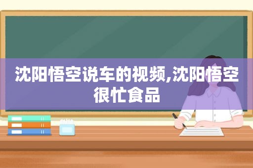 沈阳悟空说车的视频,沈阳悟空很忙食品