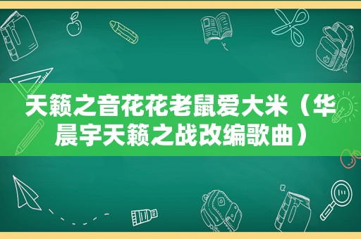 天籁之音花花老鼠爱大米（华晨宇天籁之战改编歌曲）