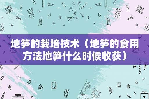 地笋的栽培技术（地笋的食用方法地笋什么时候收获）