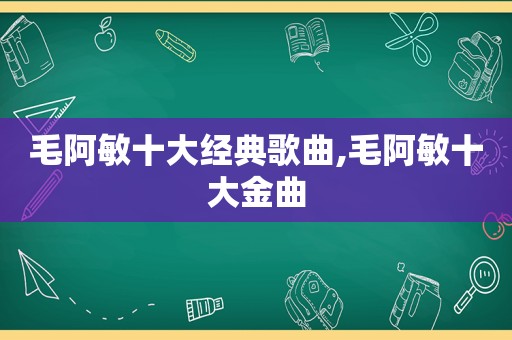 毛阿敏十大经典歌曲,毛阿敏十大金曲