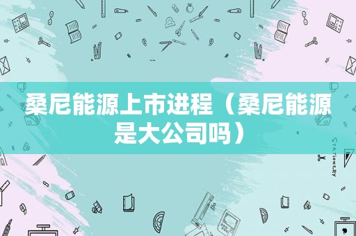 桑尼能源上市进程（桑尼能源是大公司吗）