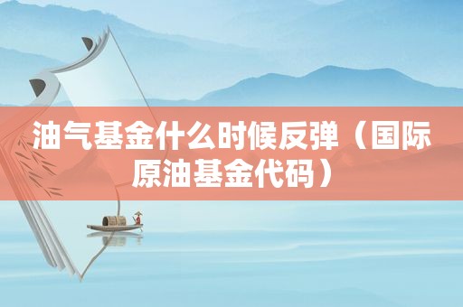 油气基金什么时候反弹（国际原油基金代码）