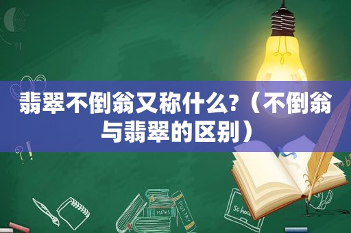 翡翠不倒翁又称什么?（不倒翁与翡翠的区别）