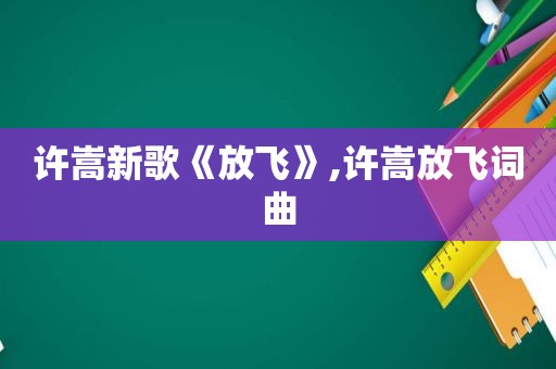 许嵩新歌《放飞》,许嵩放飞词曲