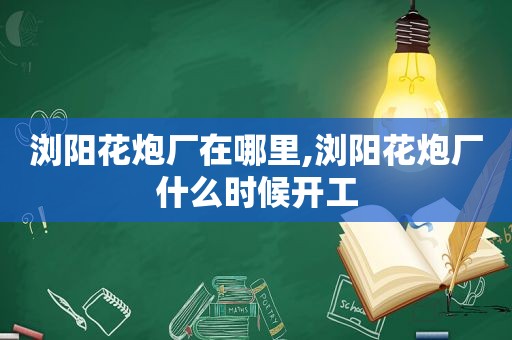 浏阳花炮厂在哪里,浏阳花炮厂什么时候开工