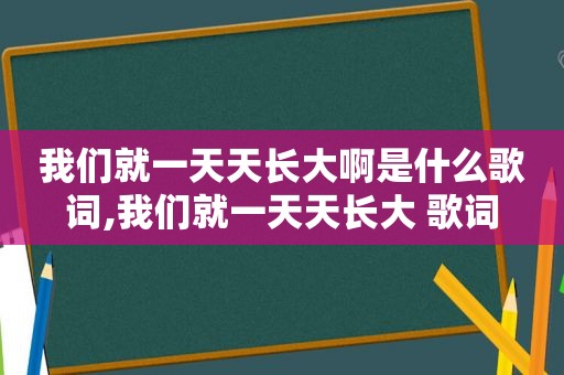 我们就一天天长大啊是什么歌词,我们就一天天长大 歌词