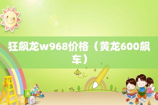 狂飙龙w968价格（黄龙600飙车）