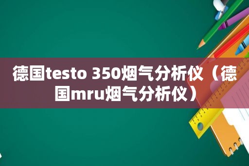 德国testo 350烟气分析仪（德国mru烟气分析仪）