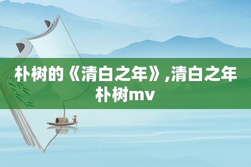 朴树的《清白之年》,清白之年朴树mv