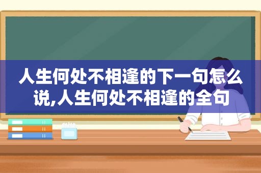 人生何处不相逢的下一句怎么说,人生何处不相逢的全句