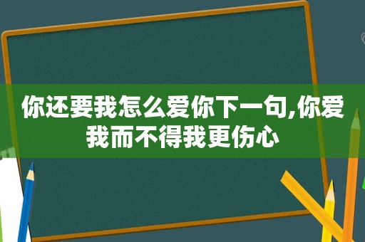 你还要我怎么爱你下一句,你爱我而不得我更伤心