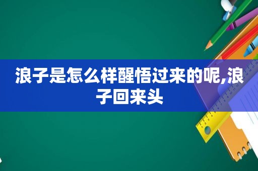 浪子是怎么样醒悟过来的呢,浪子回来头