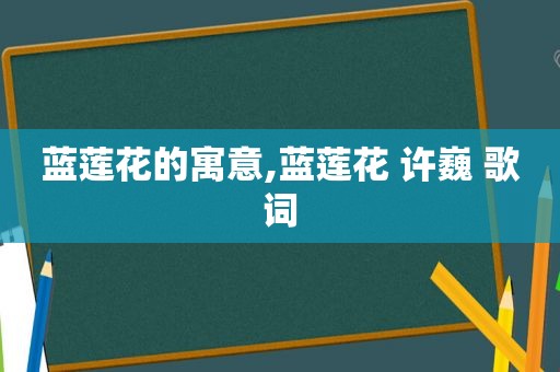 蓝莲花的寓意,蓝莲花 许巍 歌词